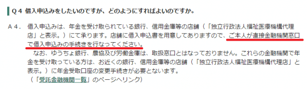 独立行政法人福祉医療機構への申し込み