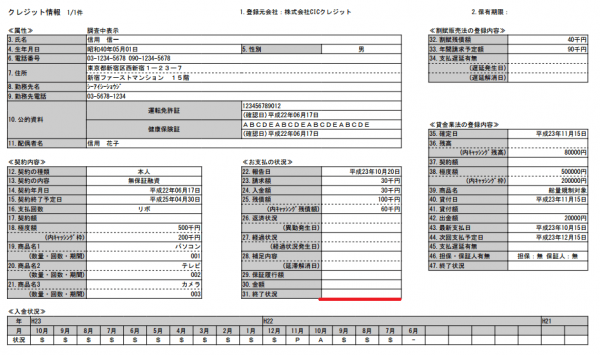 CICクレジット情報