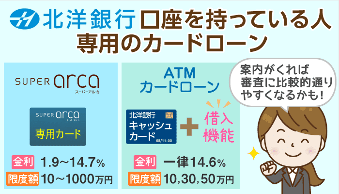 北洋銀行ATMカードローン：スーパーアルカとは違うの？