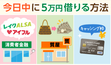 【今日中に5万円借りたい】1分で分かるおすすめ金策：無審査、無金利、夜まで即日他